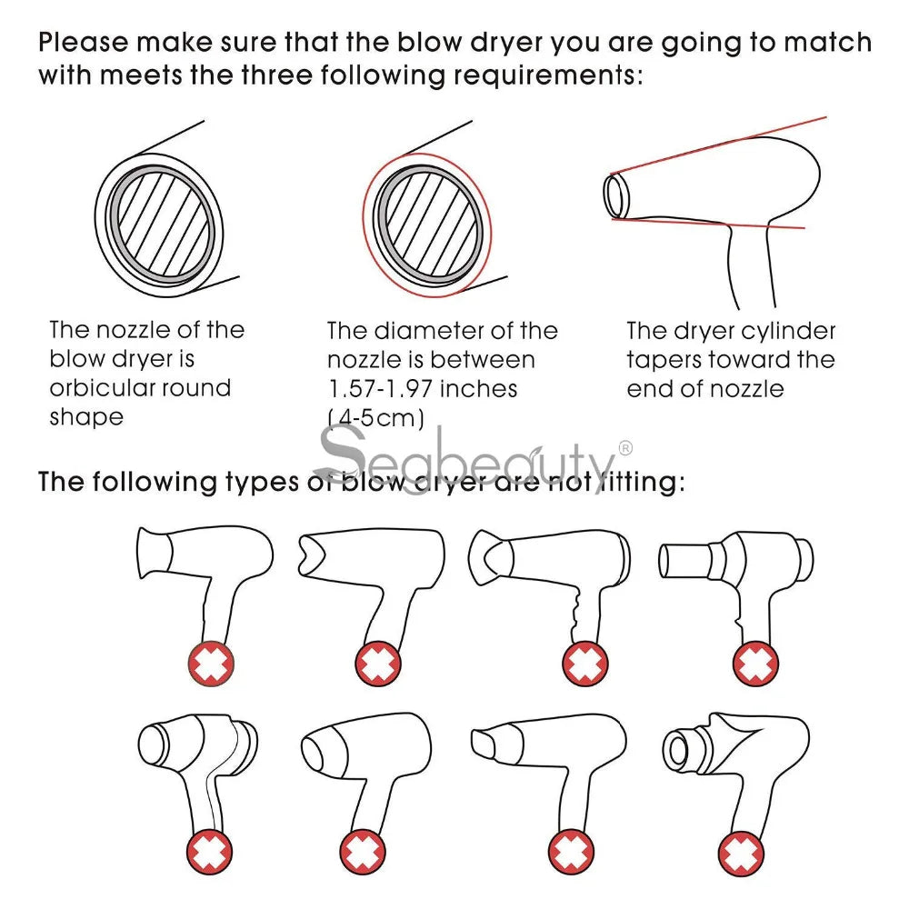 Segbeauty Hair Diffuser Dryer Comb Attachment- Detangling Blow Dryer/ Styling Brush-Hairdressing Salon Tool