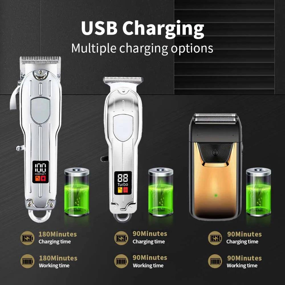Hair Clippers Set for Men, Cordless Hair Clipper Shaver Beard Trimmer, Hair Cutting for Men, Holiday Gift for Him