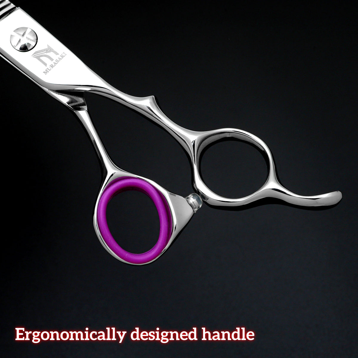 MURASAKI Professional Barber Scissors,6.0 Inch Japanese 440C Steel Hairdressing Scissors,Salon High-Quality Hair Cutting Tools