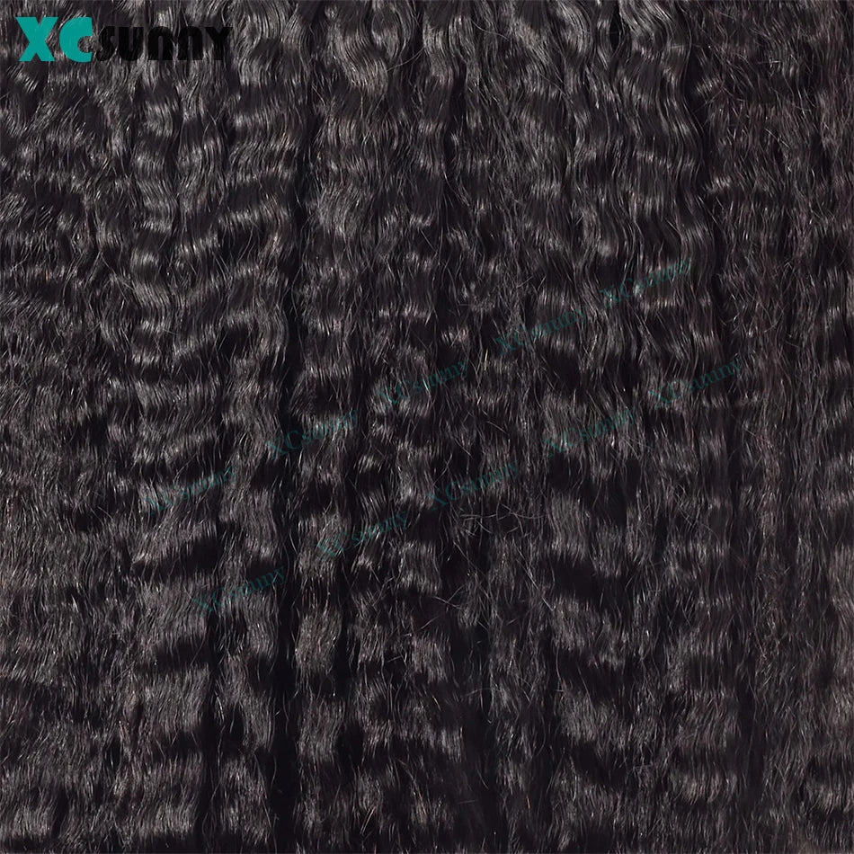 Seamless Clip In Human Hair Extensions 7pcs/Pack Double Drawn PU Skin Weft Remy Human Hair Extensions Kinky Straight