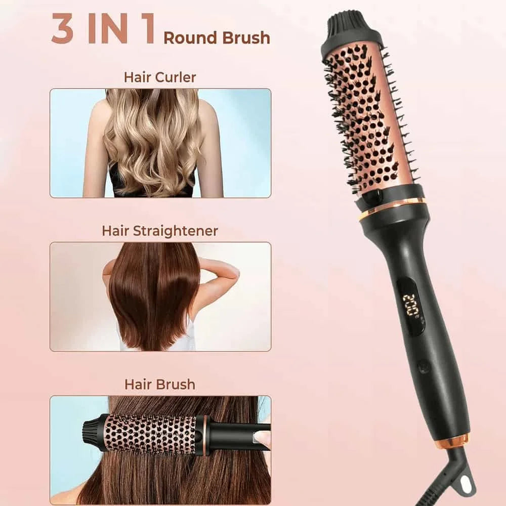 Thermal Brush Styling Comb/ Electric Fast Heating/ Anti Scald/ 3 in 1 Straightener/ Heated Professional Hair Styling Brush