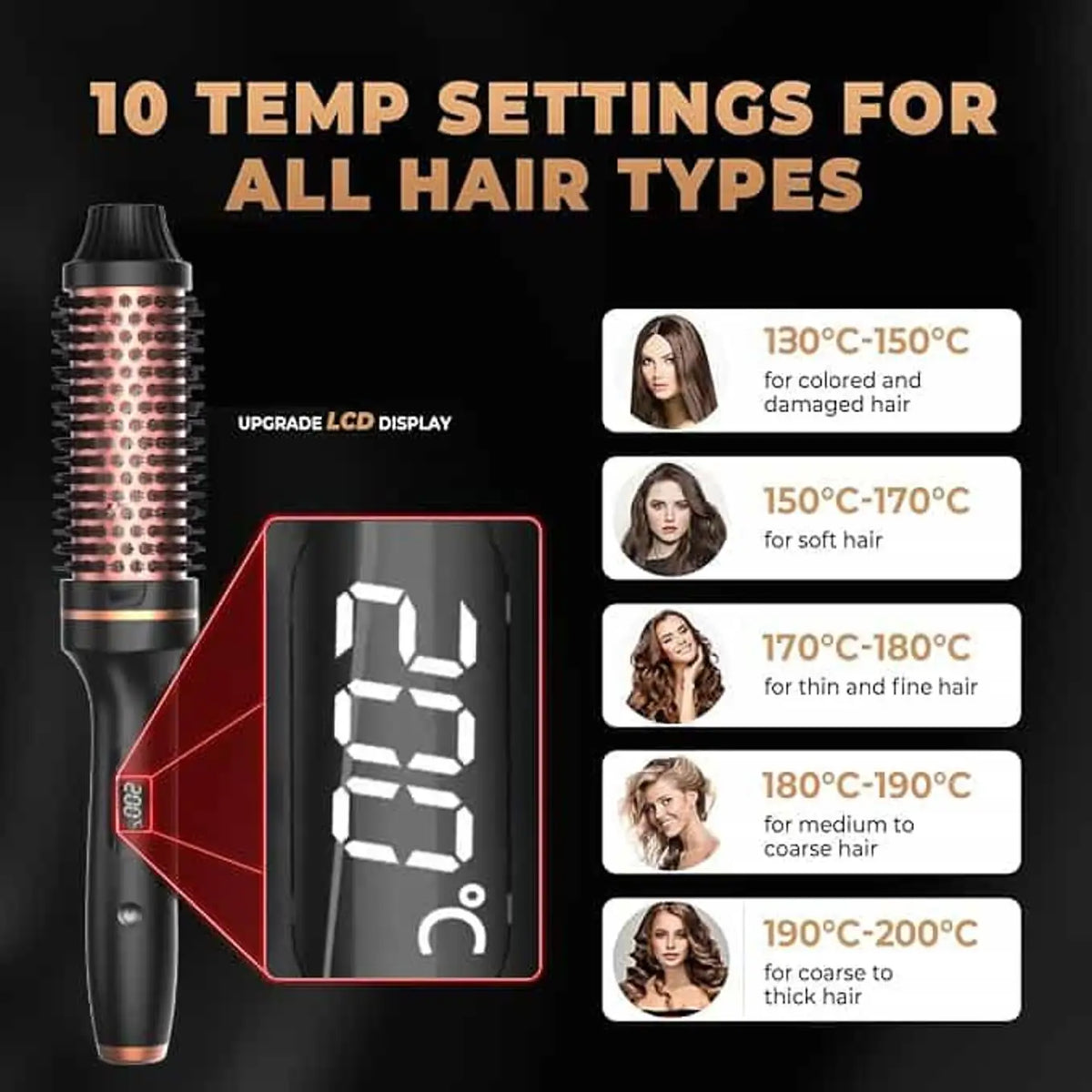 Thermal Brush Styling Comb/ Electric Fast Heating/ Anti Scald/ 3 in 1 Straightener/ Heated Professional Hair Styling Brush