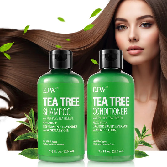 Tea Tree Oil Shampoo and Conditioner Set| Refreshes Scalp, Soothes,Cleanses Buildup, Clarifying for Oily Hair|Pure Tea Tree
