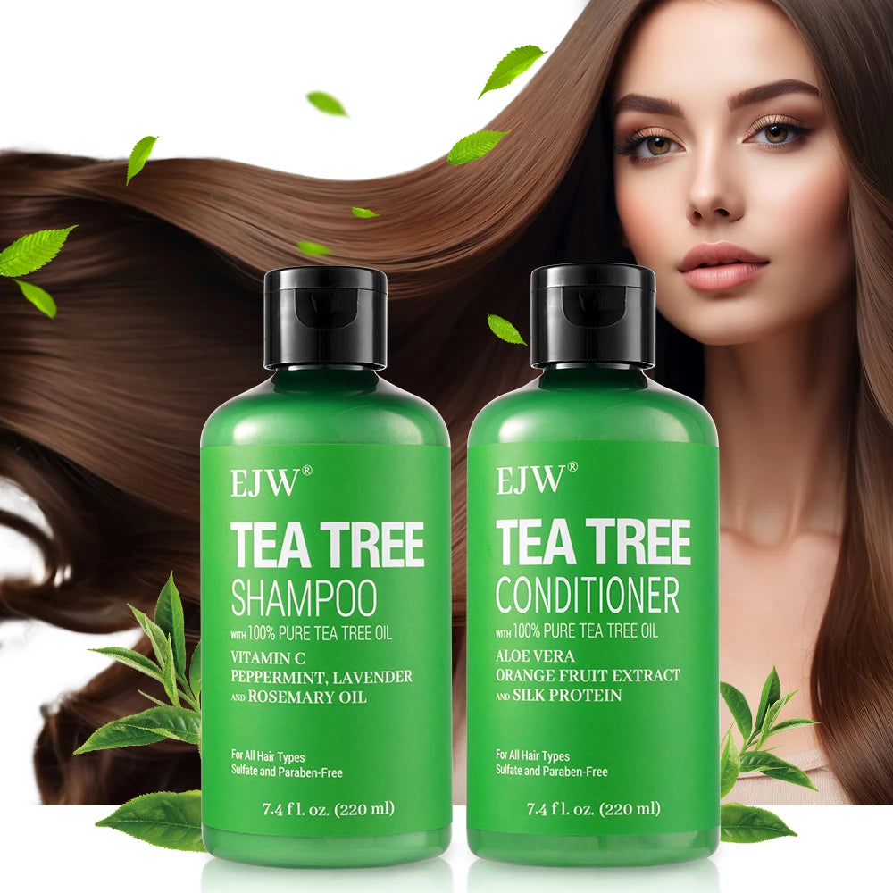 Tea Tree Oil Shampoo and Conditioner Set| Refreshes Scalp, Soothes,Cleanses Buildup, Clarifying for Oily Hair|Pure Tea Tree