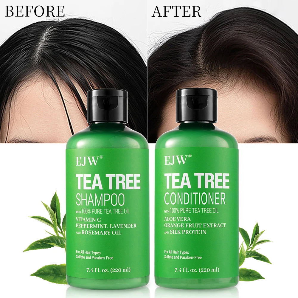 Tea Tree Oil Shampoo and Conditioner Set| Refreshes Scalp, Soothes,Cleanses Buildup, Clarifying for Oily Hair|Pure Tea Tree