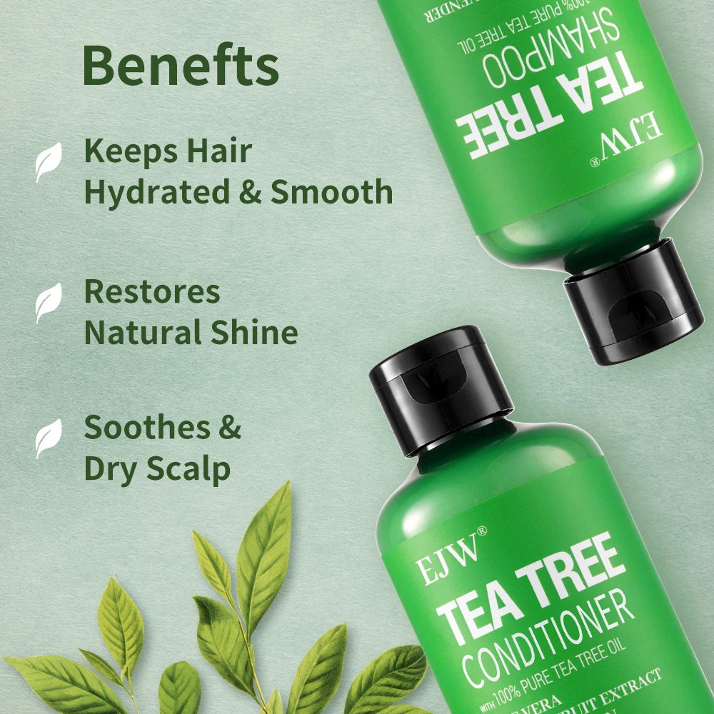 Tea Tree Oil Shampoo and Conditioner Set| Refreshes Scalp, Soothes,Cleanses Buildup, Clarifying for Oily Hair|Pure Tea Tree