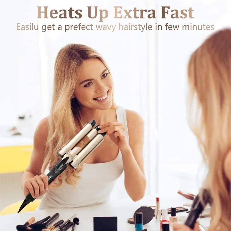 Professional Hair Curling Iron- Ceramic Triple Barrel Hair Curler- Hair Wave Styling Tool