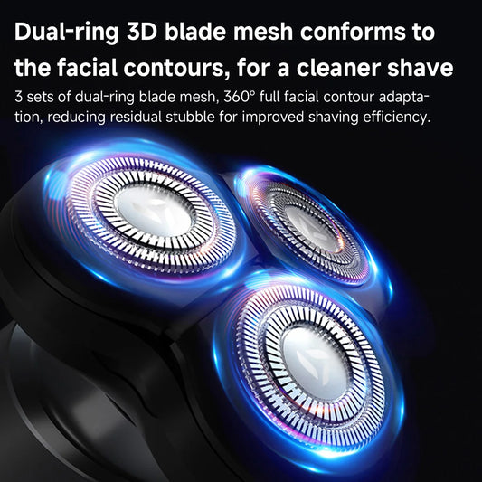 DOCOLAB Electrical Rotary Shaver For Men Magnetic Cutter Blade Portable Beard Trimmer Type-C Rechargeable