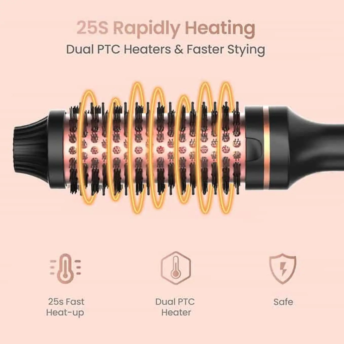 Thermal Brush Styling Comb/ Electric Fast Heating/ Anti Scald/ 3 in 1 Straightener/ Heated Professional Hair Styling Brush