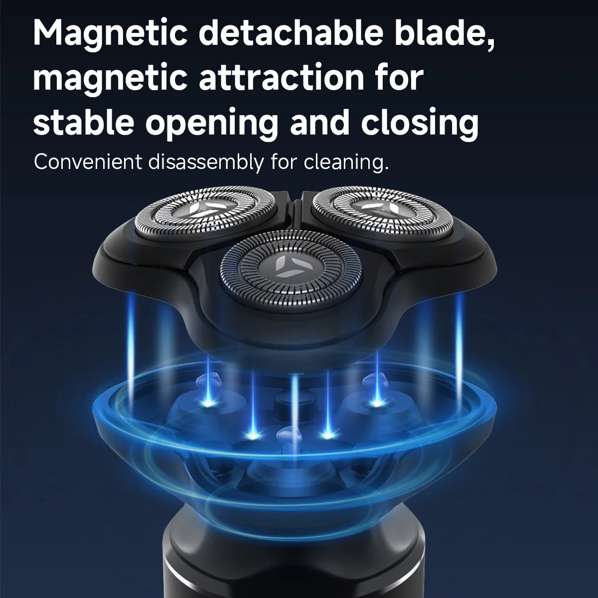 DOCOLAB Electrical Rotary Shaver For Men Magnetic Cutter Blade Portable Beard Trimmer Type-C Rechargeable