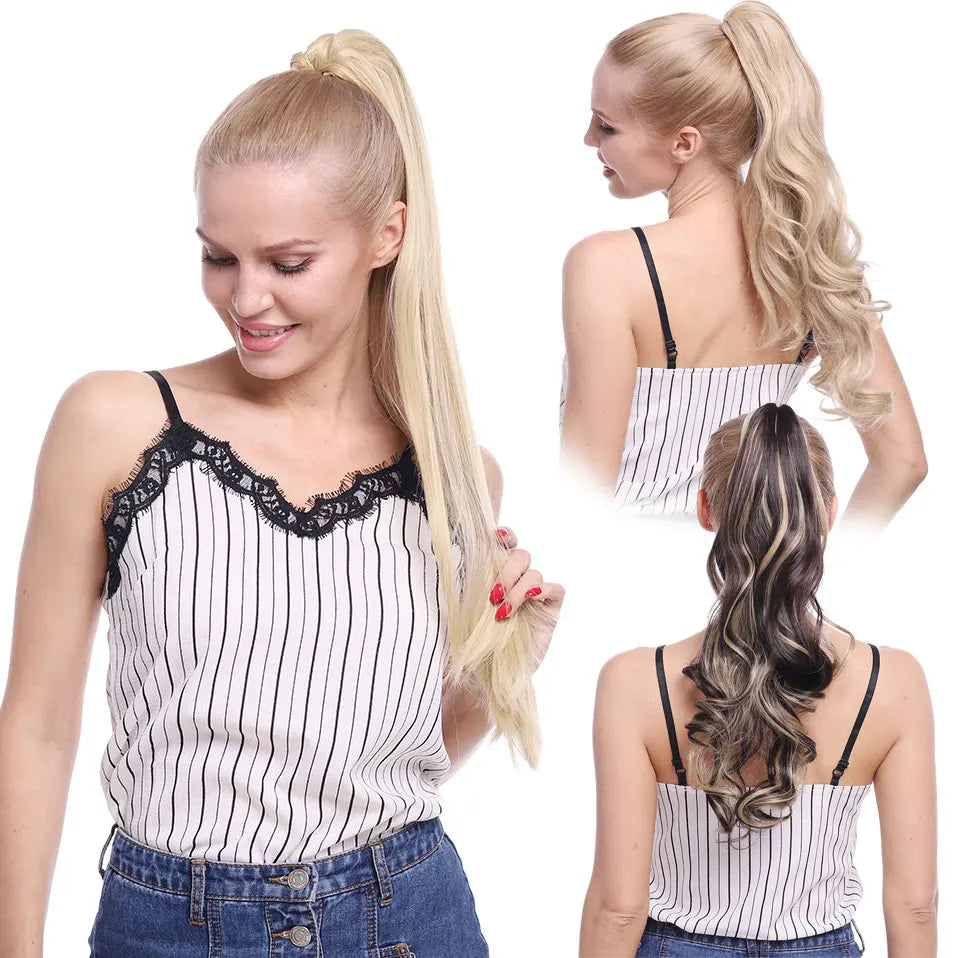 Synthetic 12-26inch Claw Clip On Ponytail Hair Extension -Ponytail Extension Hair For Women- Ponytail Hairpiece