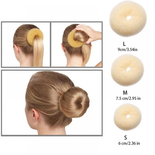Hair Donut -Hair Bun Maker/ Roller   DIY Magic Elastic Foam Sponge- Hair Styling Tools- Princess Hair Accessories- Updo