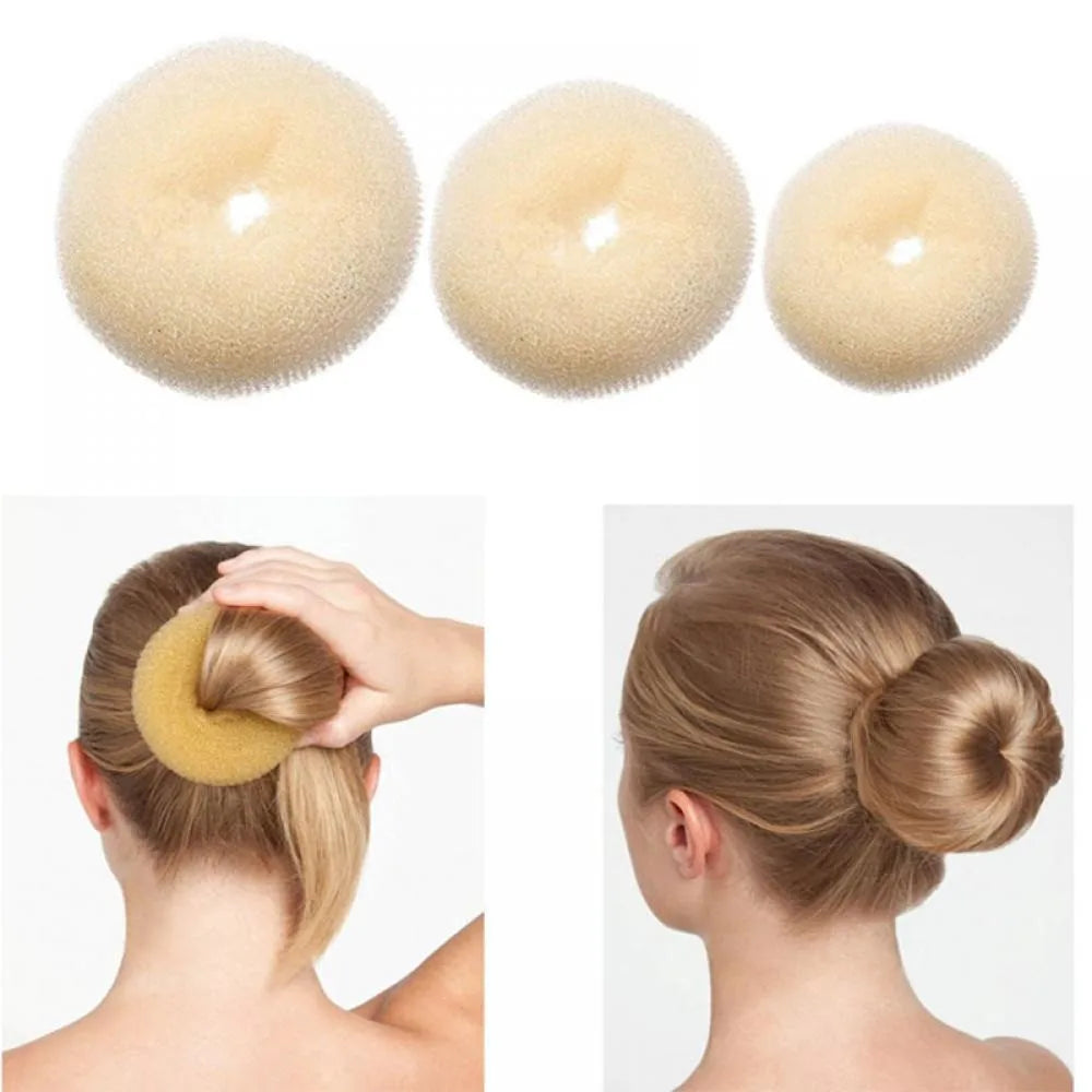Hair Donut -Hair Bun Maker/ Roller   DIY Magic Elastic Foam Sponge- Hair Styling Tools- Princess Hair Accessories- Updo