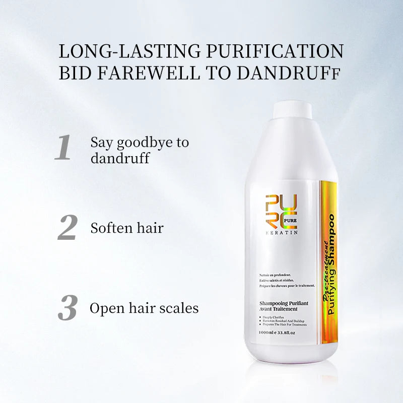 PURC Hair Purifying Shampoo Conditioner Keratin Hair Treatment Straightening Smoothing Professional Hair Care Salon Products