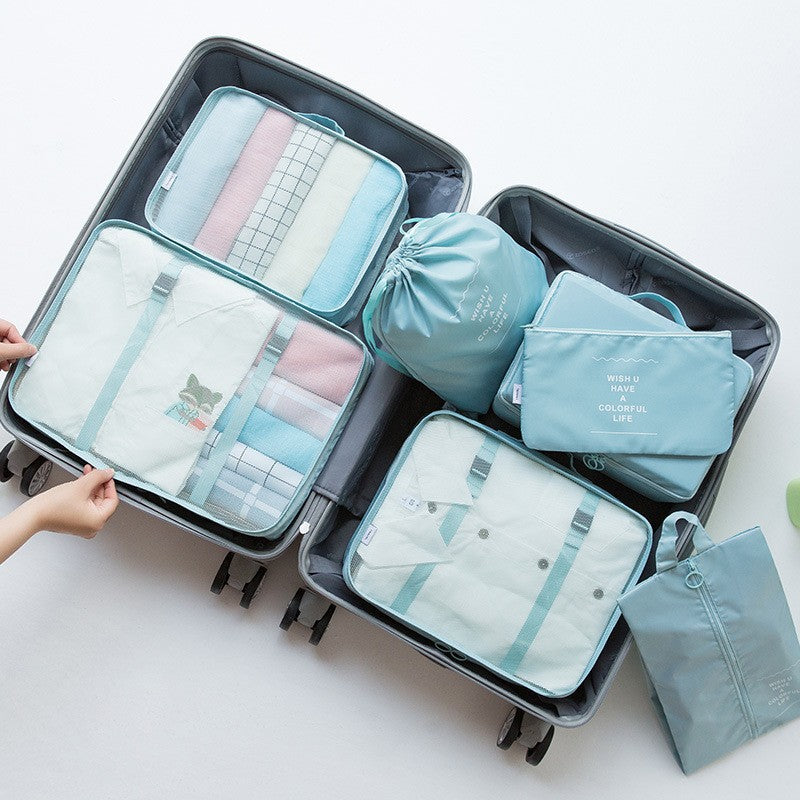 Travel storage bag  8-piece cross-border multi-functional travel storage, waterproof packing, portable organizing bag