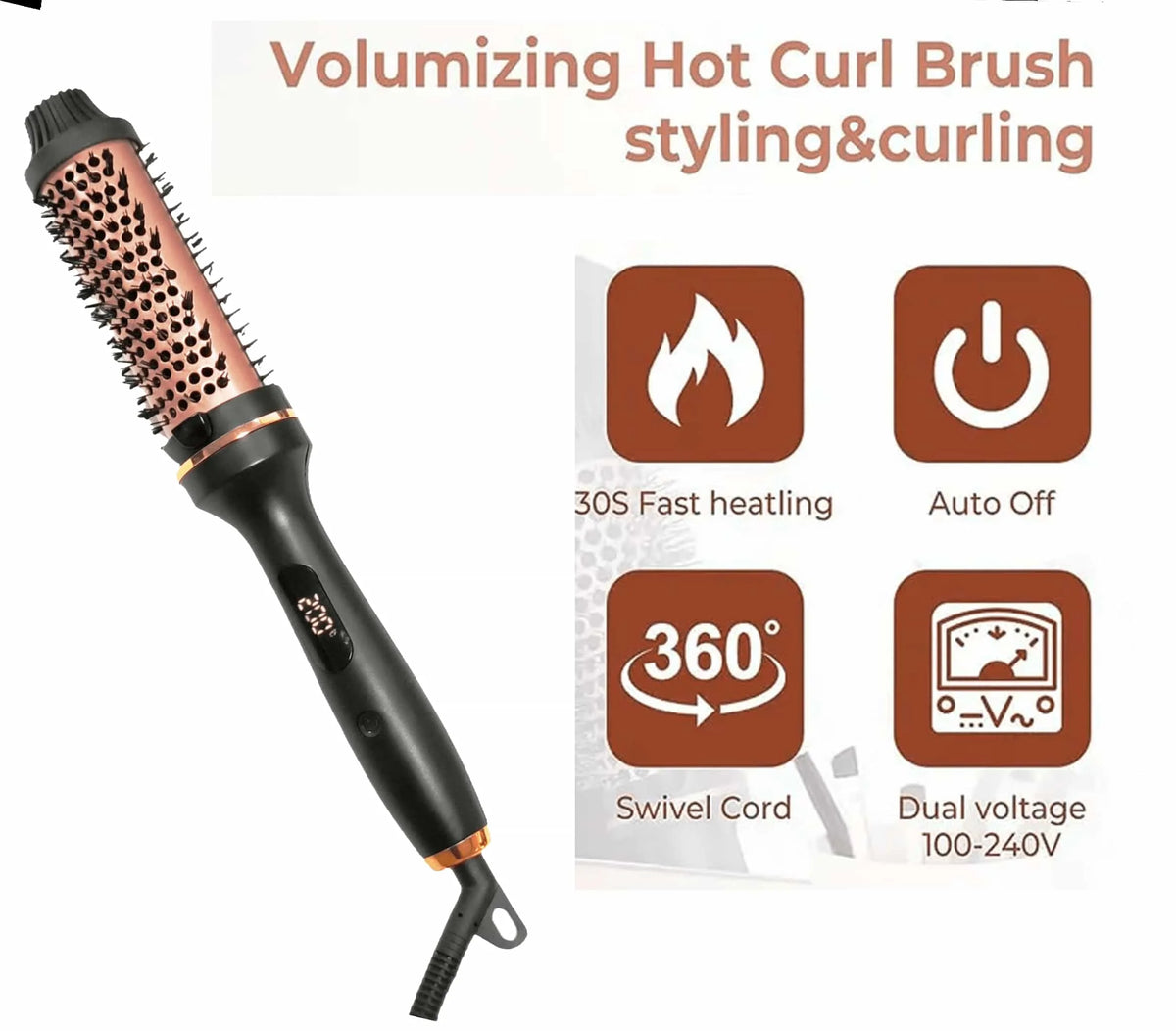Thermal Brush Styling Comb/ Electric Fast Heating/ Anti Scald/ 3 in 1 Straightener/ Heated Professional Hair Styling Brush