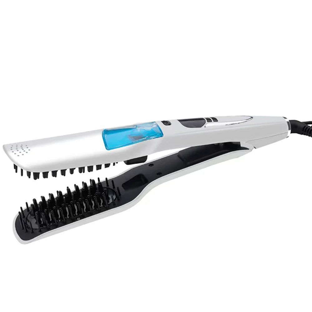 Steam Hair Straightener Brush/ Anti-scald /Negative Ion Hair Care /Ceramic Wide Hair Curling Flat Plates/ Lcd Display Hot Comb