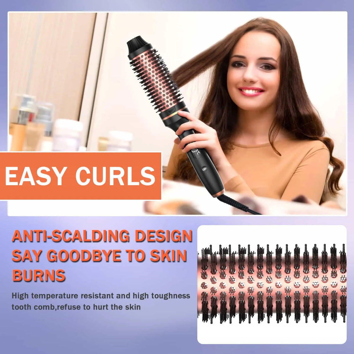 Thermal Brush Styling Comb/ Electric Fast Heating/ Anti Scald/ 3 in 1 Straightener/ Heated Professional Hair Styling Brush