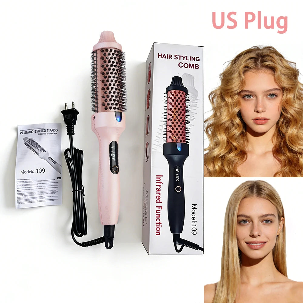 Hair Curler/ Straightener   Electric Hair Comb, Hot Comb- Professional 6 Temperature Led Digital Display Anti-Scald Curling Iron