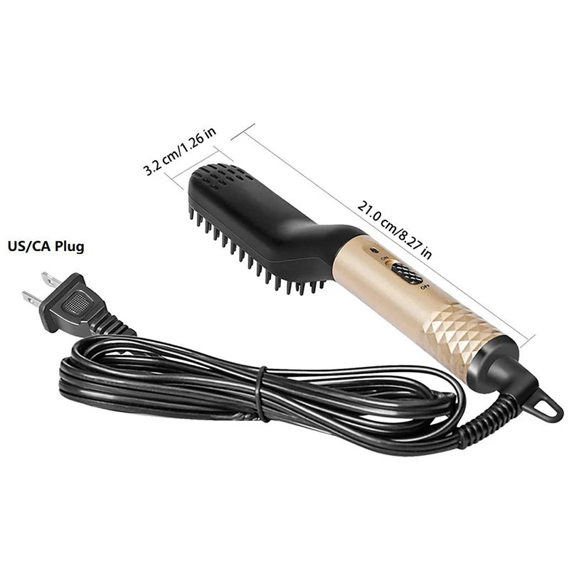 Professional Mini Ceramic Brush Straightener for Beards/ Beard Straightening Comb/ Beard Hair Brush/ Men 's Hair Straightener Comb for Beards