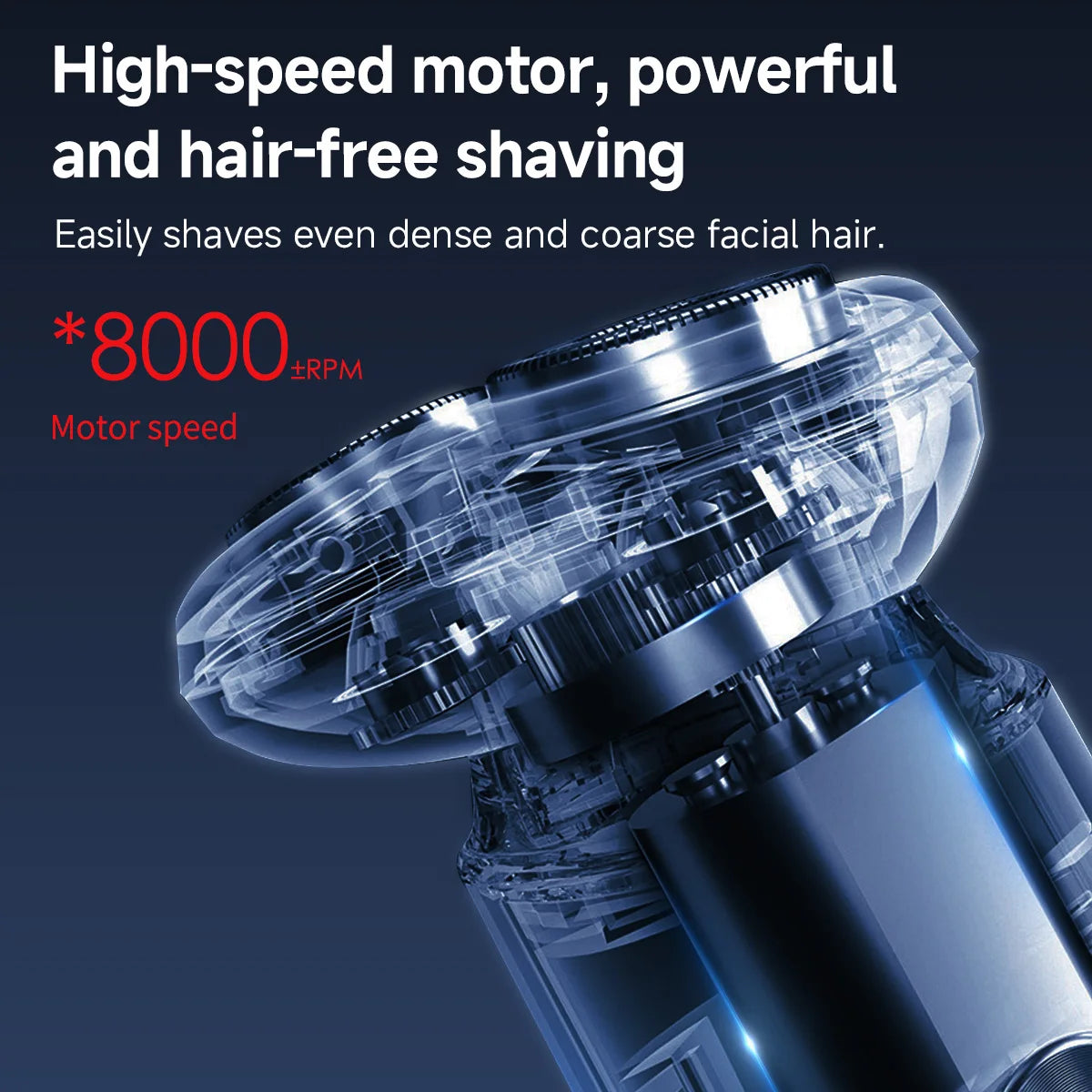 DOCOLAB Electrical Rotary Shaver For Men Magnetic Cutter Blade Portable Beard Trimmer Type-C Rechargeable