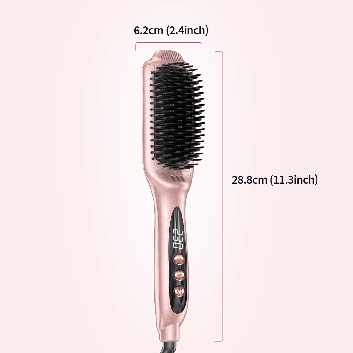 LANDOT Hair Straightener Brush Heats up in 30 seconds Anti-Scald Hot Comb with Ionic Ceramic Bristles, Salon-Smooth & Frizz-Free Results