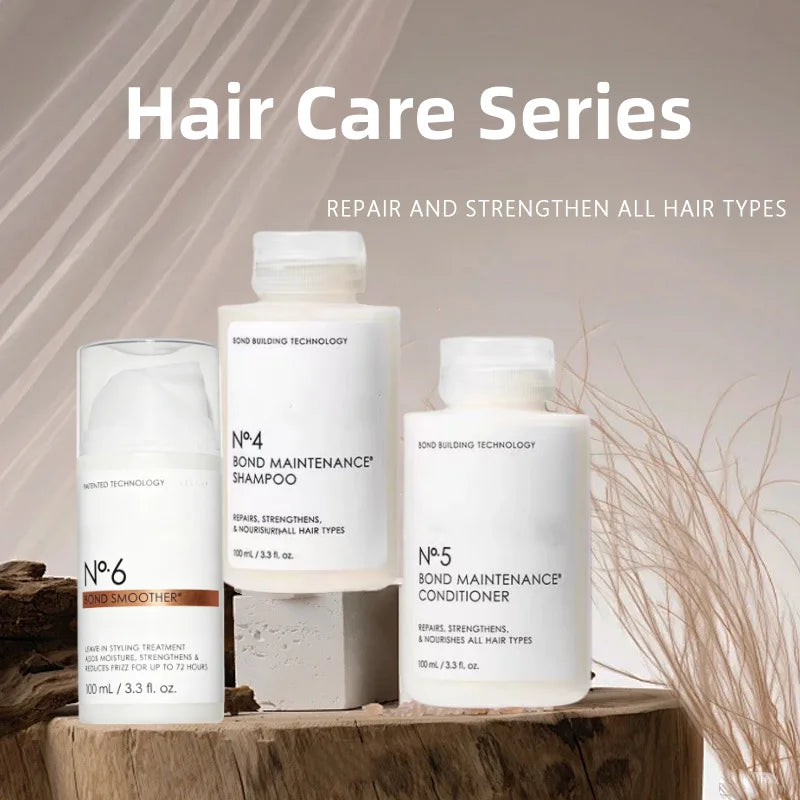 Hair Care Series No.3,4, 5, 6 Hair Mask ,Shampoo, Bond Smoother, Conditioner- To Clean,Hydrate & Control Frizz and Repair Split Ends