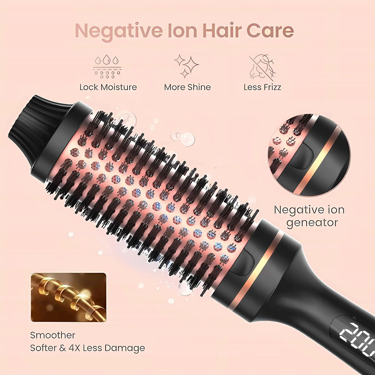 Thermal Brush Styling Comb/ Electric Fast Heating/ Anti Scald/ 3 in 1 Straightener/ Heated Professional Hair Styling Brush