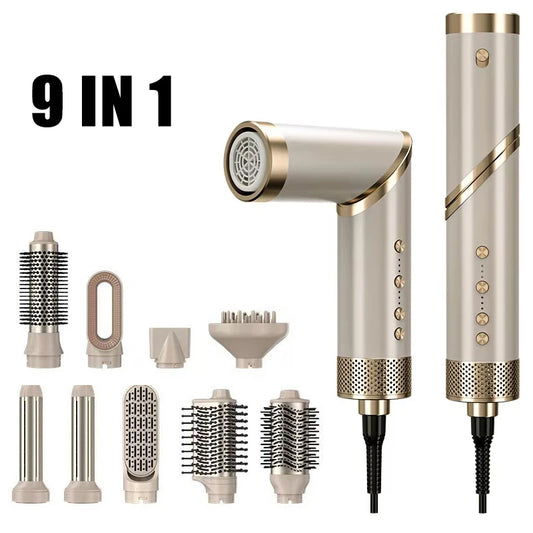 9-in-1 Professional Hair Styling Set – Dryer, Straightener, Curler & Hot Comb