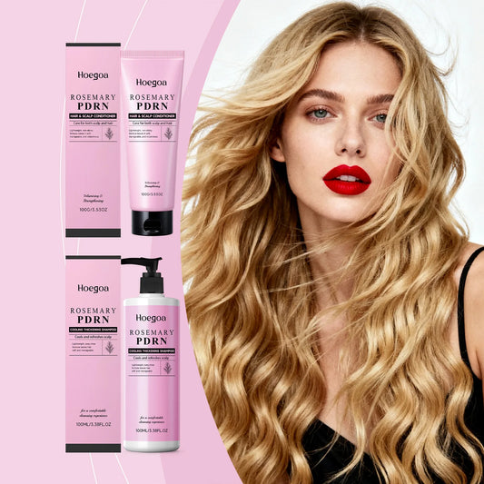 Hoegoa Rosemary Shampoo Conditioner Set~ Cooling, Scalp Refreshing, Thickening, Volumizing, Strengthening, Repairing (Dry Hair Care Kit)