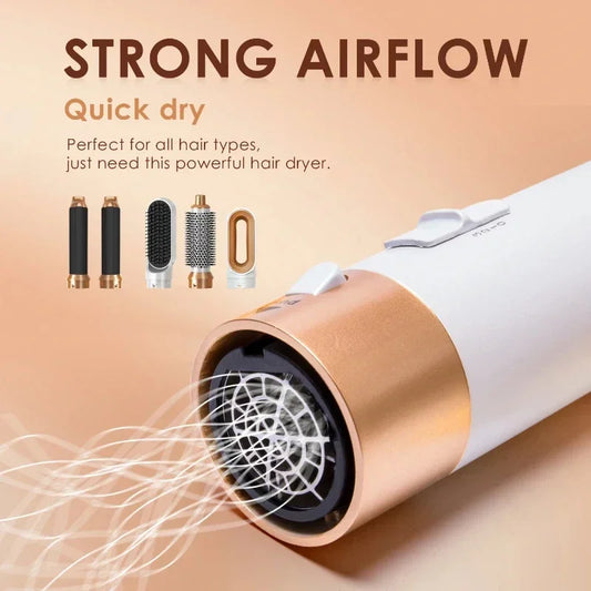 5 in 1 Hair Dryer /Brush /Hot Comb Set/ Professional Curling Iron/ Hair Straightener/ Styling Tool For Professional Hair Styling At Home