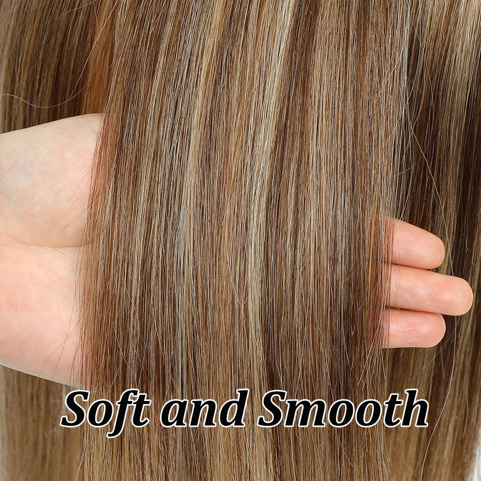 10-18 Inches Hair Topper with Clips 100% Remy Human Hair Toppers For Thin Hair Natural Color Clip In One Piece Hair Extensions