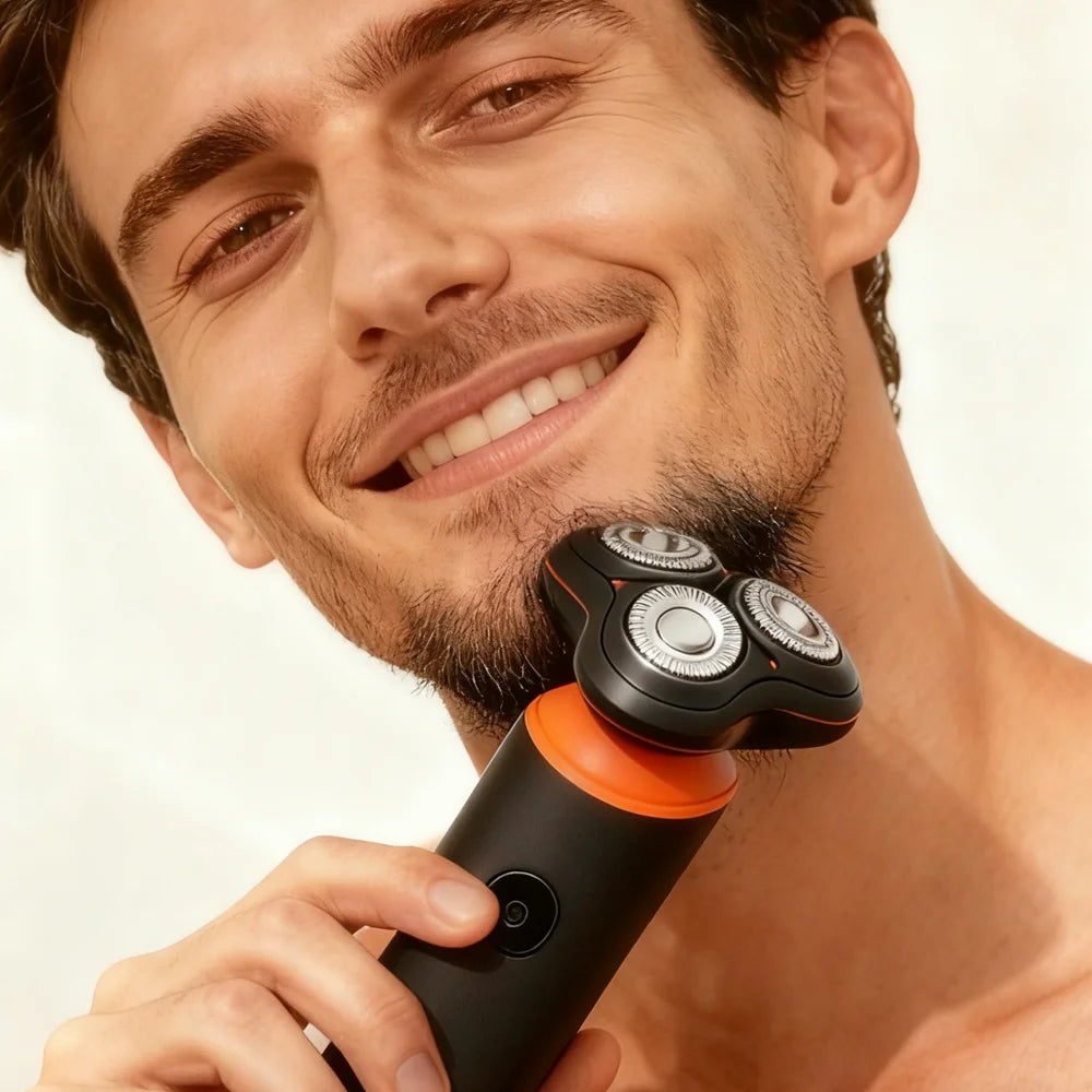 DOCOLAB Electrical Rotary Shaver For Men Magnetic Cutter Blade Portable Beard Trimmer Type-C Rechargeable
