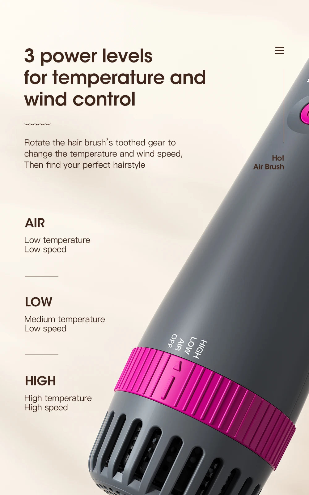 Kinsei Beauty Dryer and Straightening Brush 2 IN 1 Hair Brush Hair Dryer Hot Air Brush Ceramic Anti-ironing Blower Styling Tool