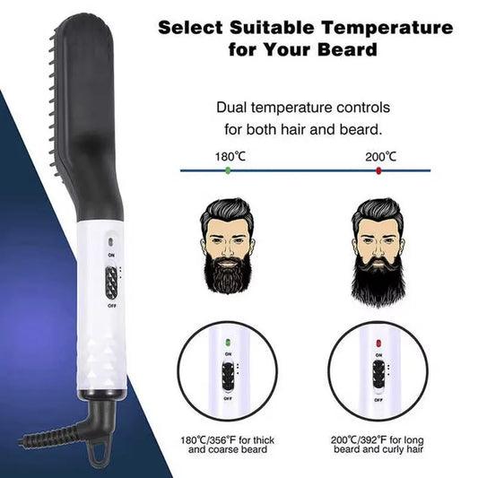 Professional Mini Ceramic Brush/ Hair Straightener/ Beard Straightening Comb/ Beard Hair Brush for Men/ Electric Hair Straightener Comb