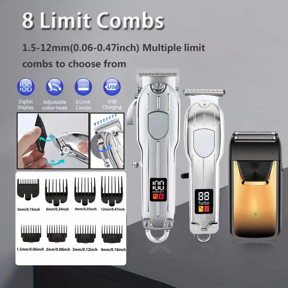 Hair Clippers Set for Men, Cordless Hair Clipper Shaver Beard Trimmer, Hair Cutting for Men, Holiday Gift for Him