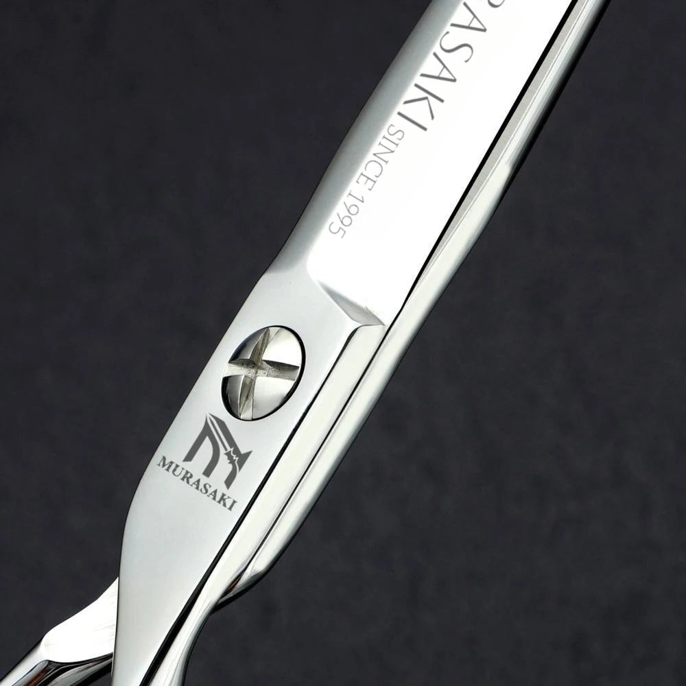 MURASAKI Professional Barber Scissors，6.0 Inch Japanese 440C Steel Hairdressing Scissors，Salon High-Quality Hair Cutting Tools
