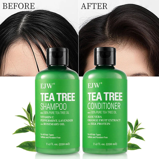 Tea Tree Oil Shampoo and Conditioner  Set| Refreshes Scalp, Soothes,Cleanses  Buildup, Clarifying for Oily Hair|Pure Tea Tree