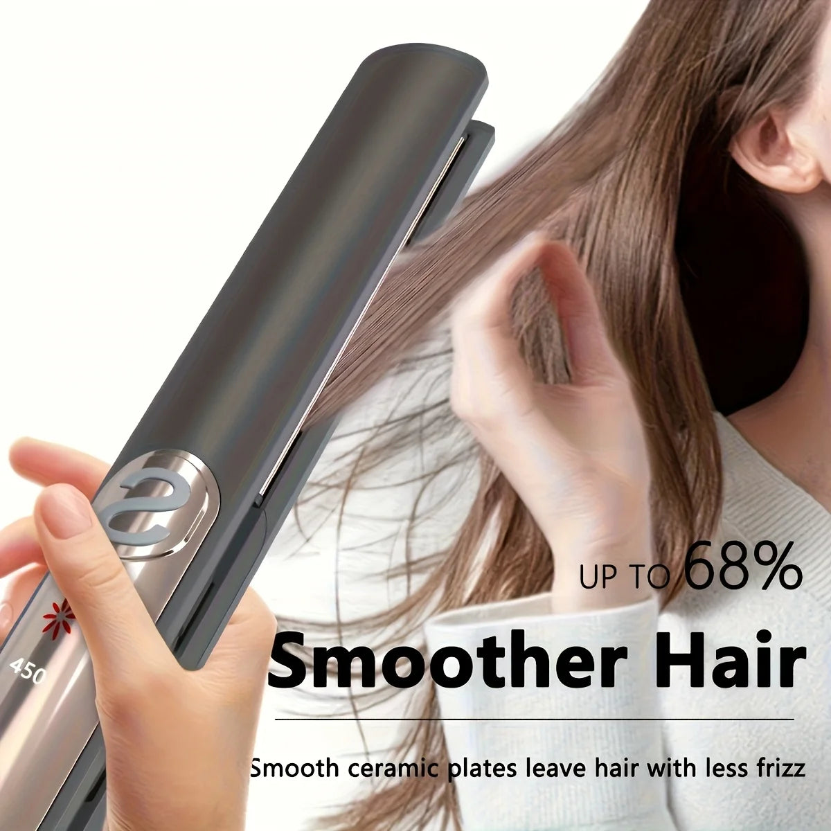 Professional Hair Straightener Curling Iron Ceramic Plate Negative Ion Plate Even Heat Temperature Adjustable Hair Straightener